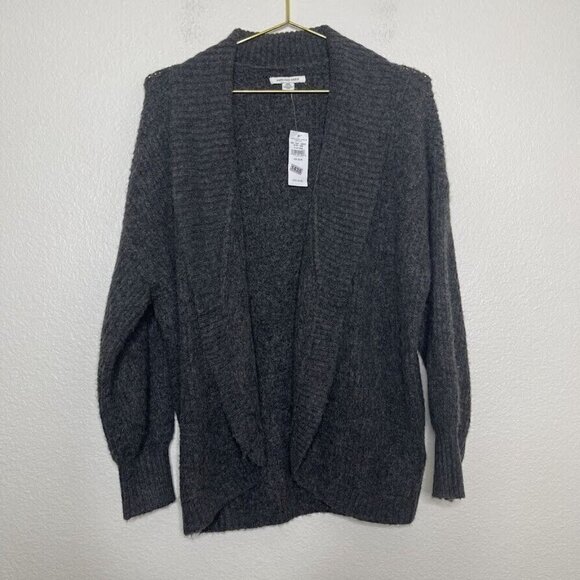 American Eagle Sweater XS/S Cardigan Open Knit Gray Long Sleeve Soft AF Longline - Picture 1 of 10